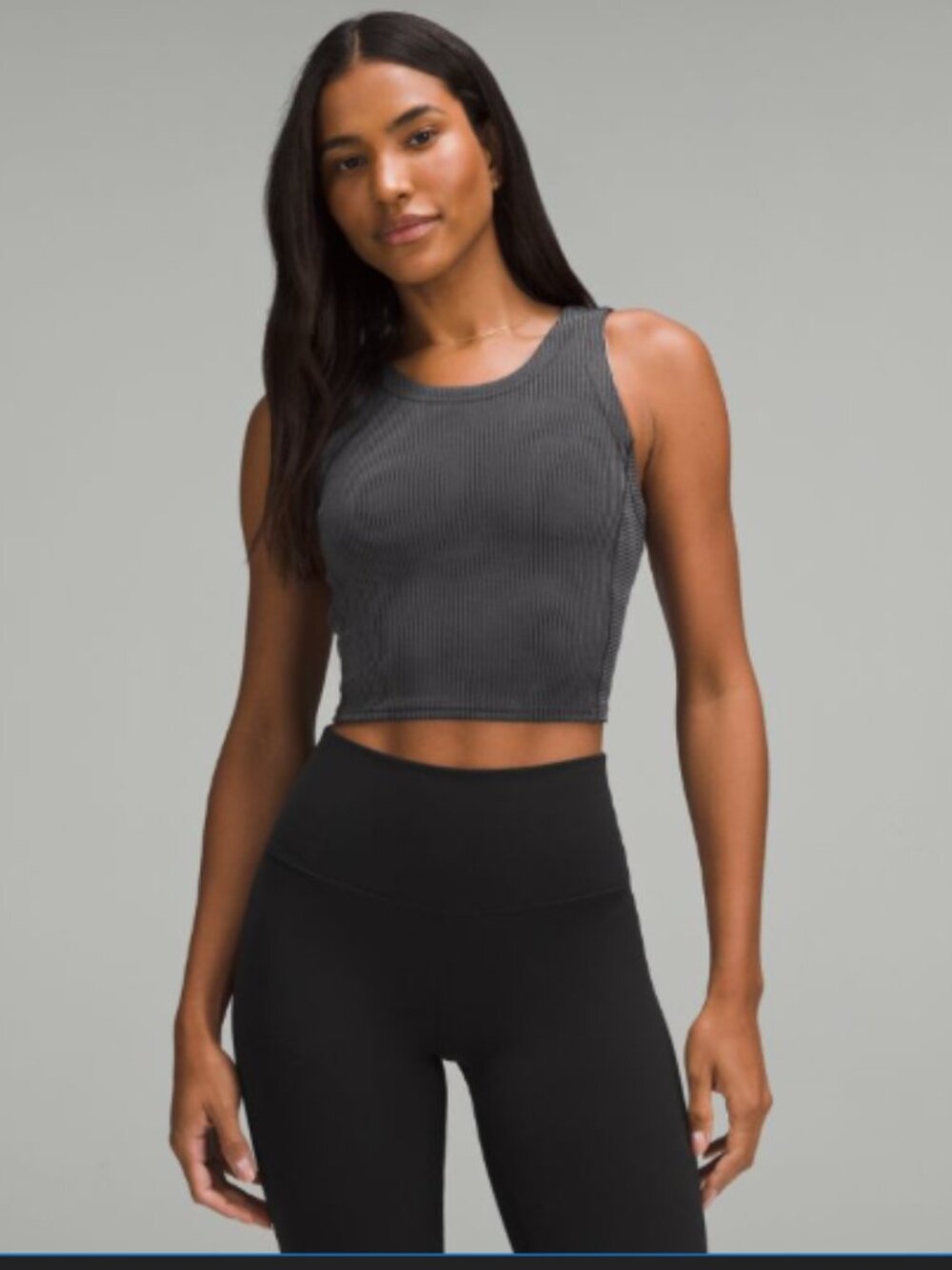 Lululemon Ribbed Softstreme Cropped Tank Top New Without Tags NWOT BLACK